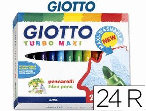 Rotulador Giotto Turbo Maxi Caja 24 Colores Lavables