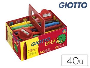 Lapices Cera Giotto Bebe Super Schoolpack de 40 Unidades + 2 Sacapauntas