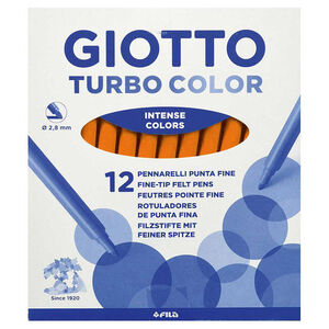 Caja 12 Rotuladores Giotto Turbo Naranja