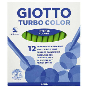 Rotulador Giotto Turbo Color Lavable con Punta Bloqueada Unicolor Verde