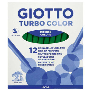 Rotulador Giotto Turbo Color Lavable con Punta Bloqueada Unicolor Verde Oscuro