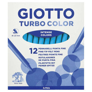 Caja 12 Rotuladores Giotto Turbo Azul Celeste
