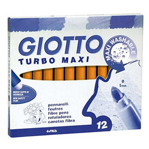 Caja 12 Rotuladores Giotto Turbo Maxi Naranja