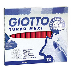 Caja 12 Rotuladores Giotto Turbo Maxi Rojo