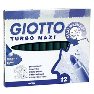 Caja 12 Rotuladores Giotto Turbo Maxi Negro