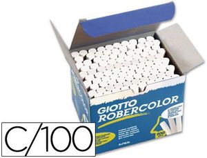 Caja 100 Tizas Blanca Antipolvo Robercolor