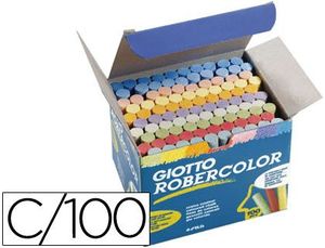 Caja 100 Tizas Colores Antipolvo Robercolor