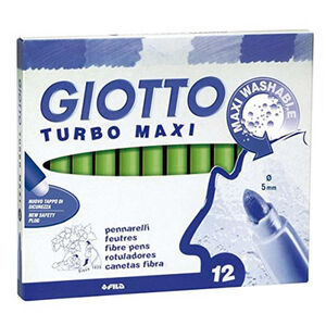Caja 12 Rotuladores Giotto Turbo Maxi Verde Claro
