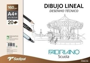 Bloc de Dibujo Lineal Fabriano 160G A4+ 20H Liso