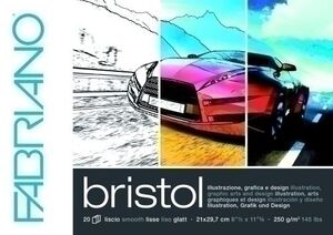 Bloc de Dibujo Fabriano Bristol Illustrazione (Encolado) 250G A4 20H