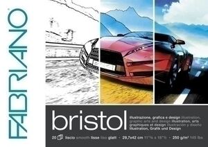 Bloc de Dibujo Fabriano Bristol Illustrazione (Encolado) 250G A3 20H