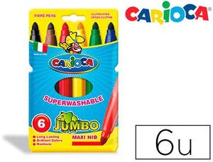 Carioca Jumbo - Rotuladores de colores, caja de 12 colores