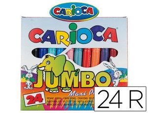 Rotulador Carioca Jumbo Punta Gruesa Caja 24 Colores Surtidos