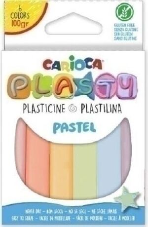 Plastilina Carioca Pastel Barra 20 Gr Caja de 6 Colores Surtidos