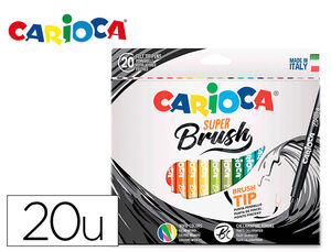 Rotulador Carioca Super Brush Caja 20 Unidades Colores Surtidos