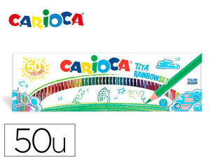 Lápices Carioca Tinta Rainbow 50 Colores