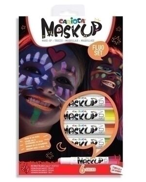 Maquillaje Carioca Set de 6 Barras Fluor (Brilla en la Oscuridad)