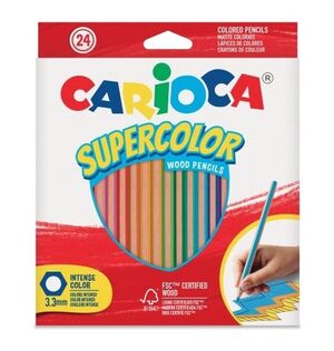 Lapices Color Carioca Supercolor Caja de 24 Colores Surtidos