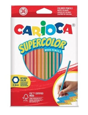Lapices Color Carioca Supercolor Caja de 36 Colores Surtidos