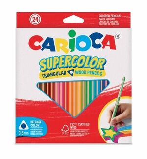 Lapices Color Carioca Supercolor Triangular Caja de 24