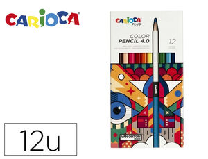 Lapices de Colores Carioca Plus 4. 0 Caja de 12 Unidades Colores Surtidos