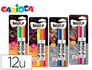 Barra de Maquillaje Carioca Mask Up Neon / Metallic Caja de 12 Colores Surtidos