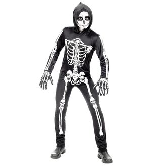 Disfraz Esqueleto Talla 4-5 Años 116 cm. (Mono con Capucha)
