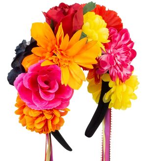 Diadema de Flores con Cintas Multicolores