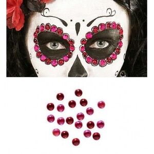 Set de 40 Gemas Decorativas Adhesivas para Ojos Katrina Rojo y Rosa