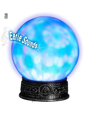Bola de Cristal con Base, Luces Calidoscópicas, Colores Cambiantes y Sonidos Misteriosos