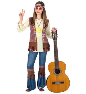 Disfraz Widmann de Hippie Talla 8-10 Años 140 cm.