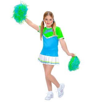 Disfraz Widmann Cheerleader Verde y Azul Talla 8-10 Años 140 cm