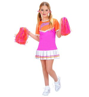 Disfraz Widmann Cheerleader Naranja y Rosa Talla 8-10 Años 140 cm