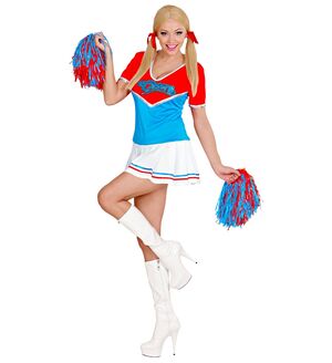 Disfraz Widmann Cheerleader Rojo y Azul Talla S