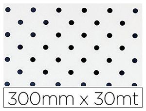 Papel Fantasia Colibri Simple Mate Blanco con Puntos Bobina 300 mm X 30 Mt