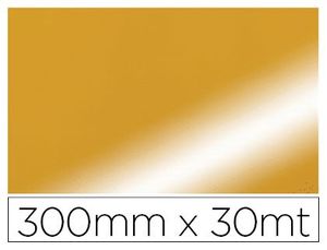 Papel Fantasia Colibri Simple Metalizado Oro Bobina 300 mm X 30 Mt