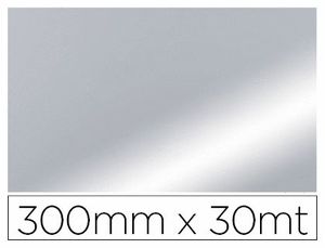 Papel Fantasia Colibri Simple Metalizado Plata Bobina 300 mm X 30 Mt