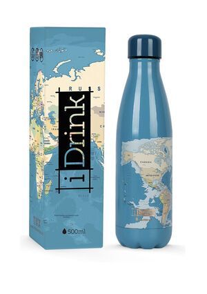Botella Termica 500 Ml I-Drink Mapa Azul