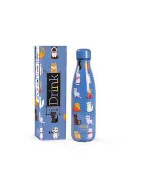 Botella Termica 500 Ml I-Drink Gatos Azules