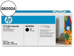 Toner Hp Laserjet Color 1600/2 600/2605 Serie Cm1015Mfp Negro-Q6000A-