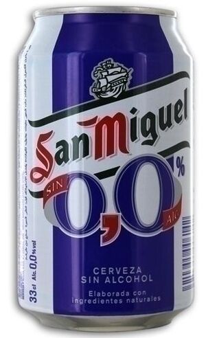 Cerveza San Miguel 00 sin Alcohol Lata 330 Ml