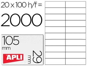 Etiquetas Apli A4 I/l/c Blancas 105X29 Caja 100 Hj