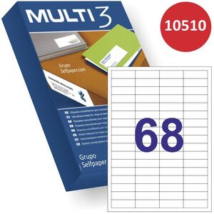 Multi3 Etiquetas Adhesivas Blancas 48,5X16,9 mm Caja 500 Hj