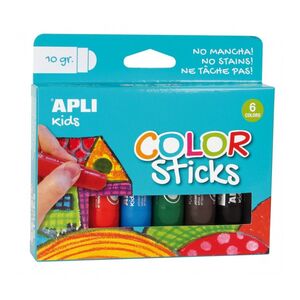 Tempera Solida Apli Color Stick 10 G Caja 6 Colores Surtidos