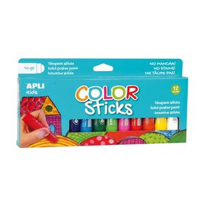 Tempera Solida Apli Color Stick 10 G Caja 12 Colores Surtidos