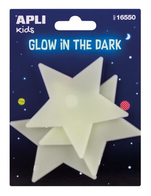 Blister 3 Pegatinas Apli Kids Estrellas Grandes Luminiscentes