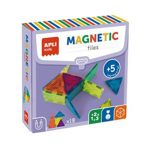 Caja Carton Juego Apli Kids Piezas Magneticas Transparentes 18 ud