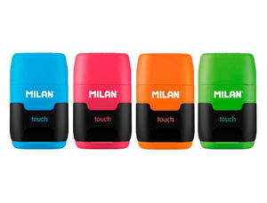 Sacapuntas Milan Compact Touch Duo Plastico 2 Usos con Goma + 2 Recambios de Goma
