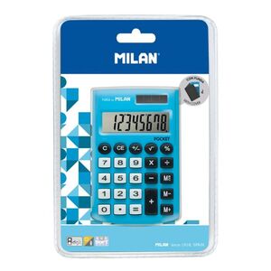 Blister Calculadora 8 Digitos Milan Pocket Azul con Funda