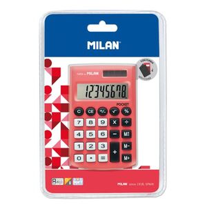 Blister Calculadora 8 Digitos Milan Pocket Roja con Funda